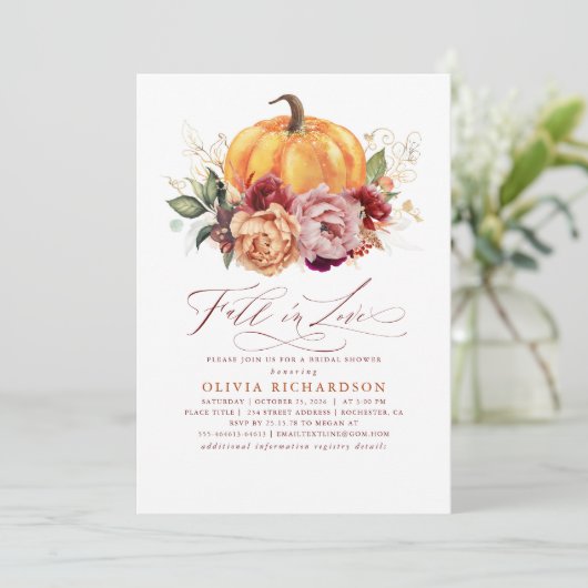 Herfst in Love Bridal Shower Uitnodiging (Staand voorkant)
