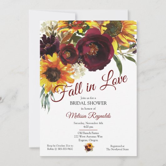 Herfst in Love Bridal Shower Uitnodiging (Voorkant)