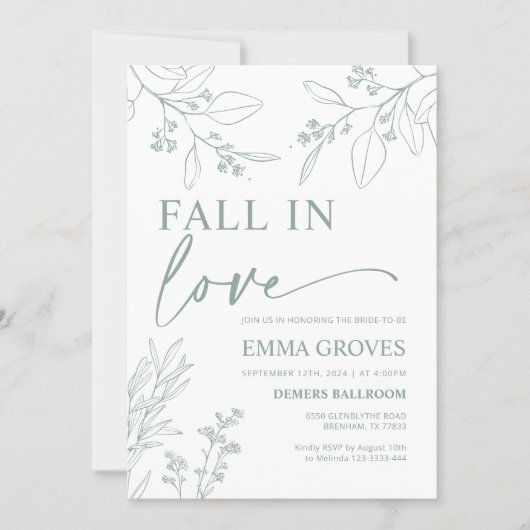 Herfst in Love Bridal Shower Uitnodiging (Voorkant)