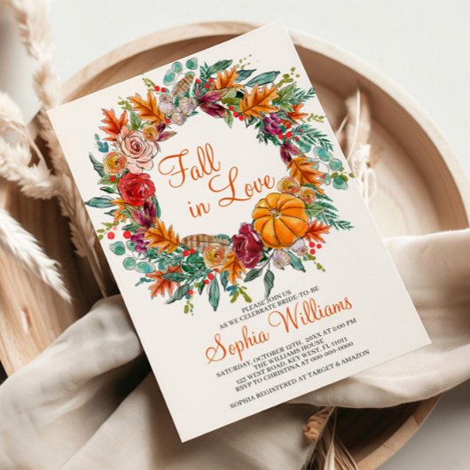 Herfst in Love Bridal Shower Uitnodiging