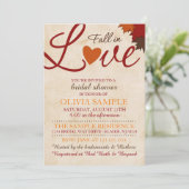 Herfst in Love Bridal Shower Uitnodiging (Staand voorkant)