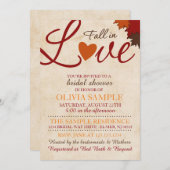Herfst in Love Bridal Shower Uitnodiging (Voorkant / Achterkant)