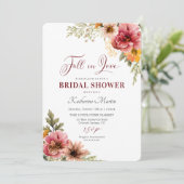 Herfst in Love Bridal Shower-uitnodiging Kaart (Staand voorkant)