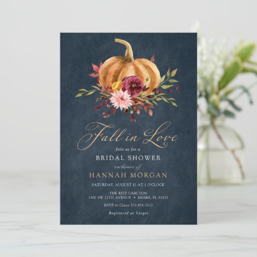 Herfst in Love Bridal Shower-uitnodiging Kaart (Staand voorkant)