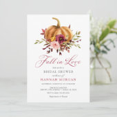 Herfst in Love Bridal Shower-uitnodiging Kaart (Staand voorkant)