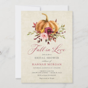 Herfst in Love Bridal Shower-uitnodiging Kaart