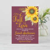Herfst in Love Bridal Shower Uitnodiging - Zonnebl (Staand voorkant)