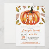 Herfst in Love Bridal Shower-uitnodigkaart Kaart (Voorkant / Achterkant)