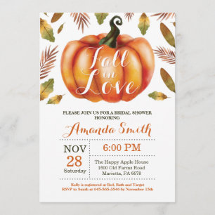 Herfst in Love Bridal Shower-uitnodigkaart Kaart