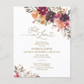 Herfst In Love Budget Bruidsdouche Uitnodigingen Flyer (Voorkant)