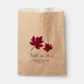 Herfst in Love Burgundy Brown Leaves Wedding Bedankzakje (Voorkant)