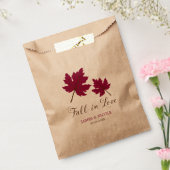 Herfst in Love Burgundy Brown Leaves Wedding Bedankzakje (Gezegeld)