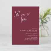 Herfst in Love Burgundy Minimalist Vrijgezellenfee Kaart (Staand voorkant)