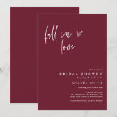 Herfst in Love Burgundy Minimalist Vrijgezellenfee Kaart (Voorkant / Achterkant)