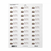 Herfst in Love Burgundy Pumpkin Return Address Lab Etiket (Full Sheet)