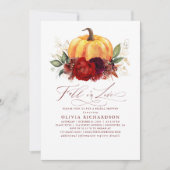 Herfst in Love Burgundy Red Bridal Shower Kaart (Voorkant)