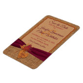 Herfst in Love Burlap, Leaves Save the Date (Groot Magneet (Linkerzijde)
