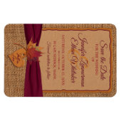 Herfst in Love Burlap, Leaves Save the Date (Groot Magneet (Horizontaal)