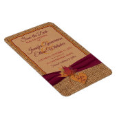Herfst in Love Burlap, Leaves Save the Date (Groot Magneet (Rechterzijde)