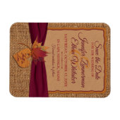 Herfst in Love Burlap, Leaves Save the Date (klein Magneet (Horizontaal)