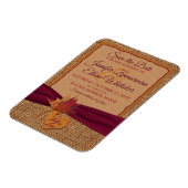 Herfst in Love Burlap, Leaves Save the Date (klein Magneet (Linkerzijde)