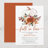 Herfst in Love Burnt Oranje Floral Vrijgezellenfee Kaart (Voorkant / Achterkant)