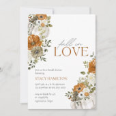 Herfst in Love Burnt Oranje Floral Vrijgezellenfee Kaart (Voorkant)