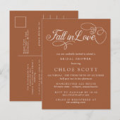 Herfst in Love Calligraphy Terracotta Vrijgezellen Briefkaart (Voorkant / Achterkant)