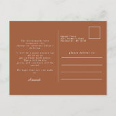 Herfst in Love Calligraphy Terracotta Vrijgezellen Briefkaart (Achterkant)