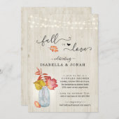 Herfst in Love Couple's/Bridal Shower Invitation Kaart (Voorkant / Achterkant)