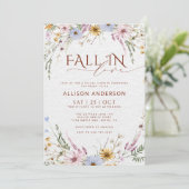 Herfst In Love Elegant Bridal Shower Invitation Kaart (Staand voorkant)