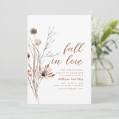 Herfst in Love Engagement Party Nodig Wildbloemen Kaart (Staand voorkant)