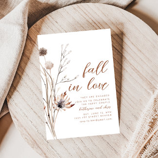 Herfst in Love Engagement Party Nodig Wildbloemen Kaart
