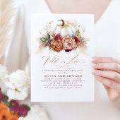 Herfst in Love Engagement Party Rust Flowers Pumpk Kaart