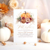 Herfst in Love Engagement Party Rust Flowers Pumpk Kaart