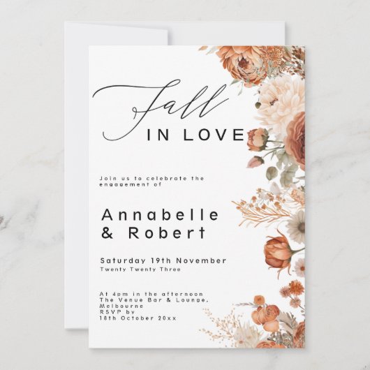Herfst In Love Engagement Party Uitnodiging, Herfs Kaart (Voorkant)