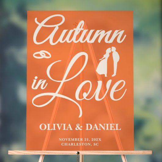 Herfst in Love | Fall Huwelijks Welkom Acryl Bord (Neutraal)