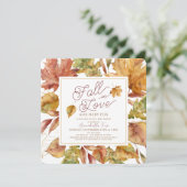 Herfst in Love Fall Leaves Baby shower Invitation Kaart (Staand voorkant)