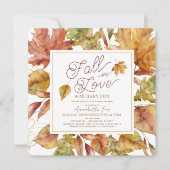 Herfst in Love Fall Leaves Baby shower Invitation Kaart (Voorkant)