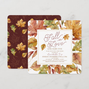 Herfst in Love Fall Leaves Baby shower Invitation Kaart