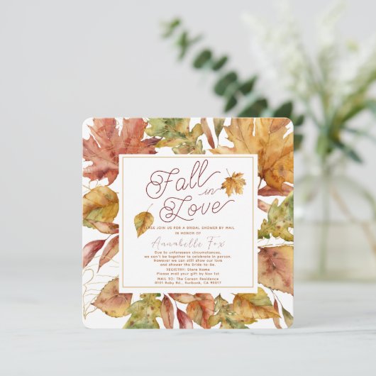 Herfst in Love Fall Leaves Vrijgezellenfeest by Ma Kaart (Staand voorkant)