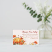 Herfst In Love Flora herfst Baby shower Boeken voo Informatiekaartje (Staand voorkant)
