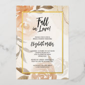 Herfst in Love Floral Bridal Shower Invitations Folie Uitnodiging (Voorkant)