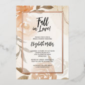 Herfst in Love Floral Bridal Shower Invitations Folie Uitnodiging (Voorkant)