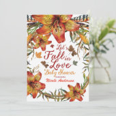 HERFST IN LOVE Floral Oranje Lelies Baby shower Kaart (Staand voorkant)