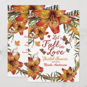 HERFST IN LOVE Floral Oranje Lelies Vrijgezellenfe Kaart