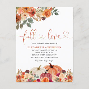 Herfst in Love Floral Oranje Pumpkin Vrijgezellenf Briefkaart