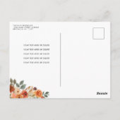 Herfst in Love Floral Oranje Pumpkin Vrijgezellenf Briefkaart (Achterkant)