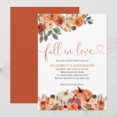 Herfst in Love Floral Oranje Pumpkin Vrijgezellenf Kaart (Voorkant / Achterkant)
