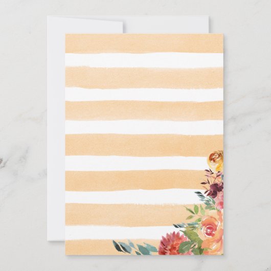 Herfst in Love Floral Pumpkin Autumn Vrijgezellenf Kaart (Achterkant)